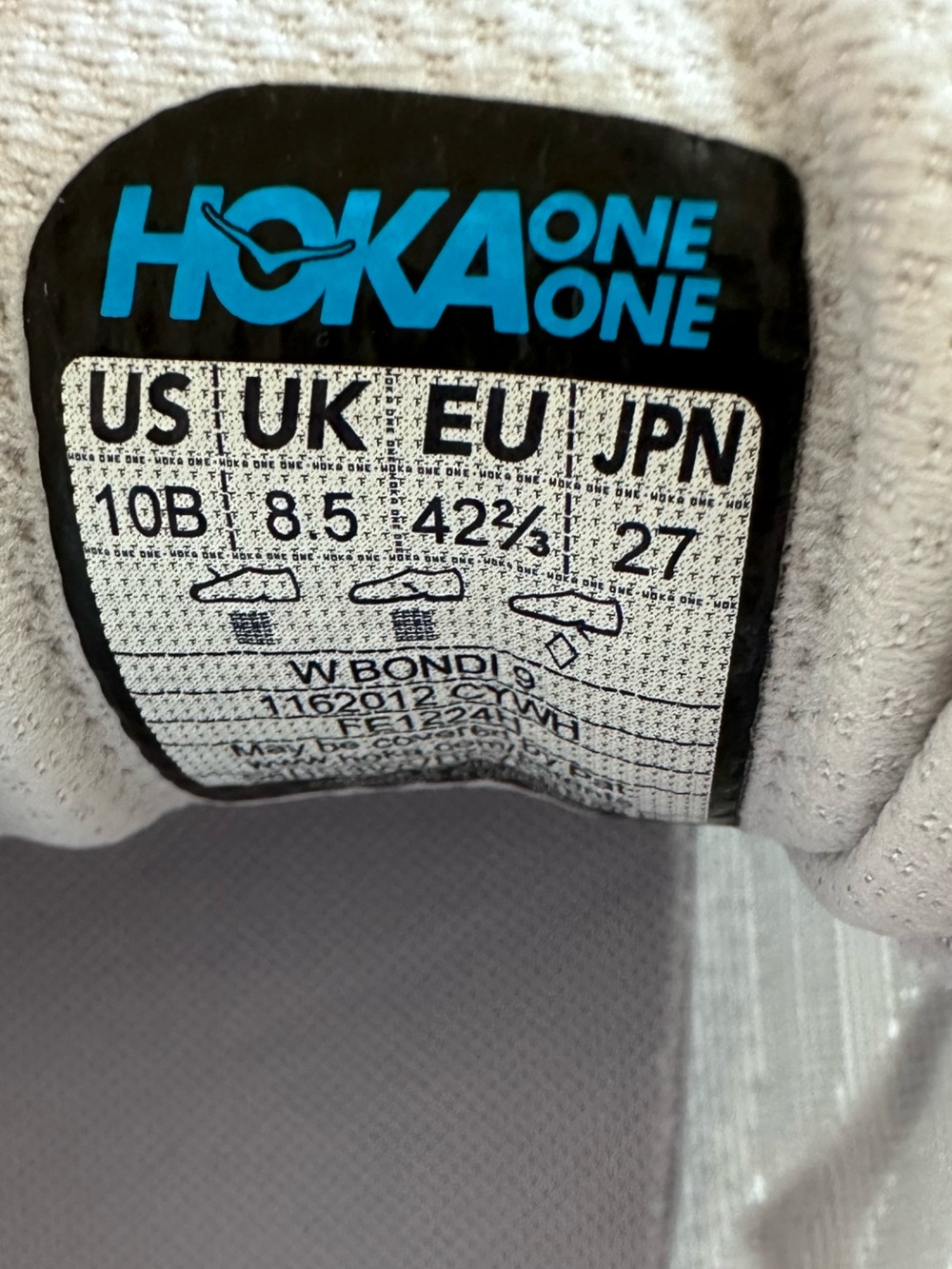 HOKA Women's Bondi 9 Running Walking Shoes Sneakers White/Pink/Blue Retail: $175 - Picture 9 of 15